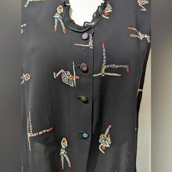 Super artsy unusual vintage top - Picture 4 of 7